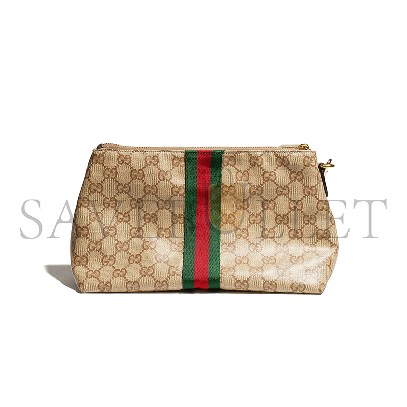 GUCCI SMALL GG POUCH WITH WEB 875821 (25.5*15*10cm) GUCCI SMALL GG POUCH WITH WEB 875821 (25.5*15*10cm)